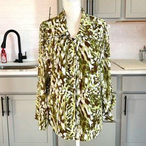 Susan Graver Two-Piece Blouse Cami Set Size Large